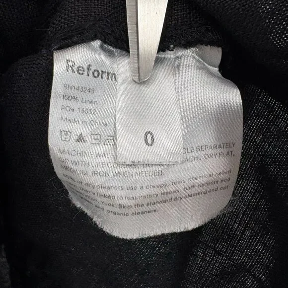 Reformation Libra Bustier Linen Top, Sz 0, Black White Sexy Reputation Edgy - Picture 10 of 10